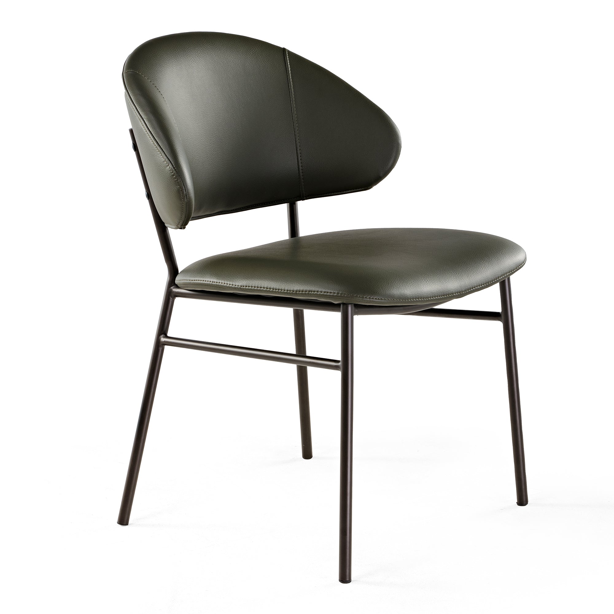 Finn Modern Dining Side Chair - 1 Piece, Green Velvet Upholstery - Perfect for Kitchen, Dining Room & Small Spaces