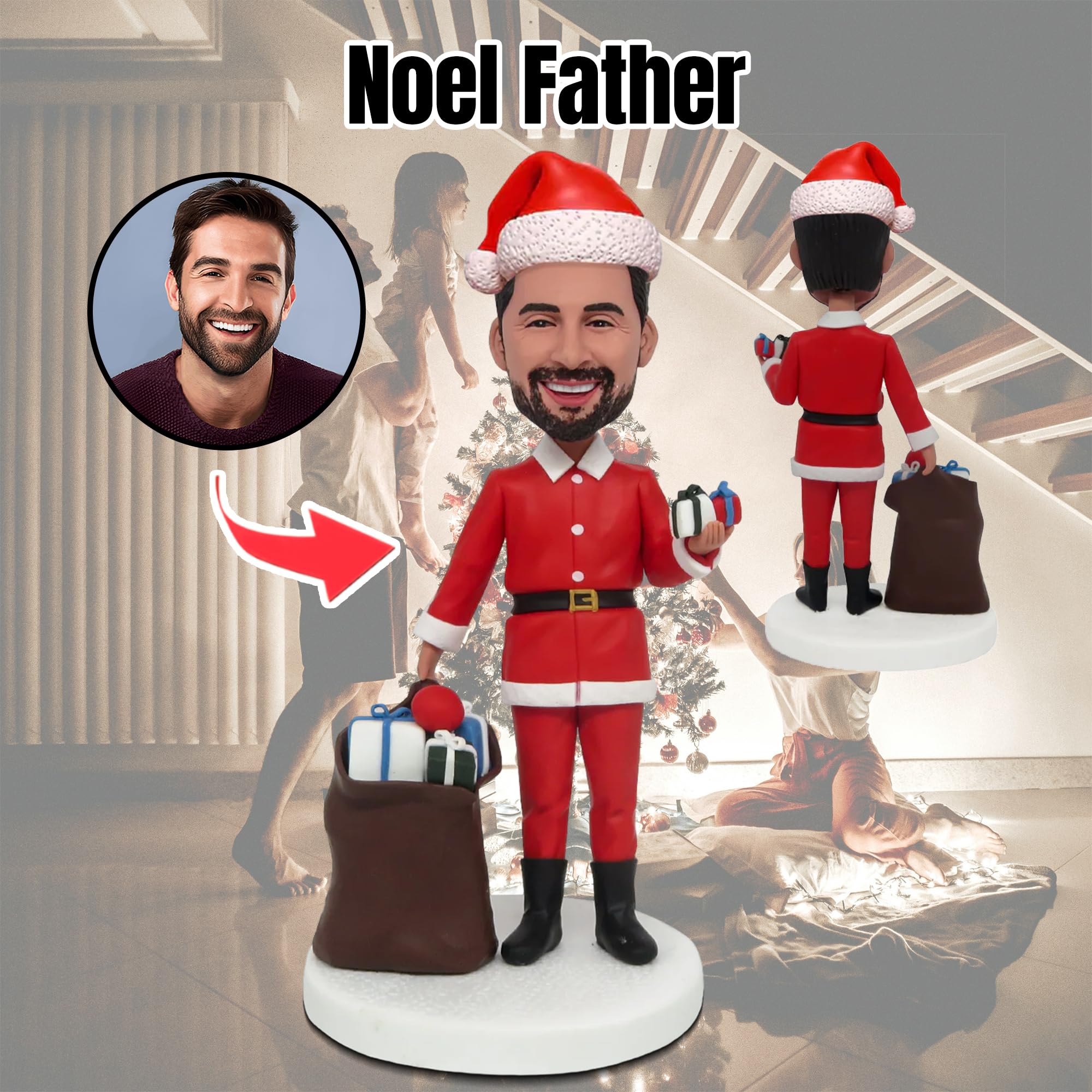 PyroVine Custom Bobblehead Dolls - Funny Christmas Bobbleheads for Toilet Humor Lovers | Handmade Novelty Gifts for Dad | Perfect Festive Decor & Unique Present for Office Desk, Home Display or Holiday Party
