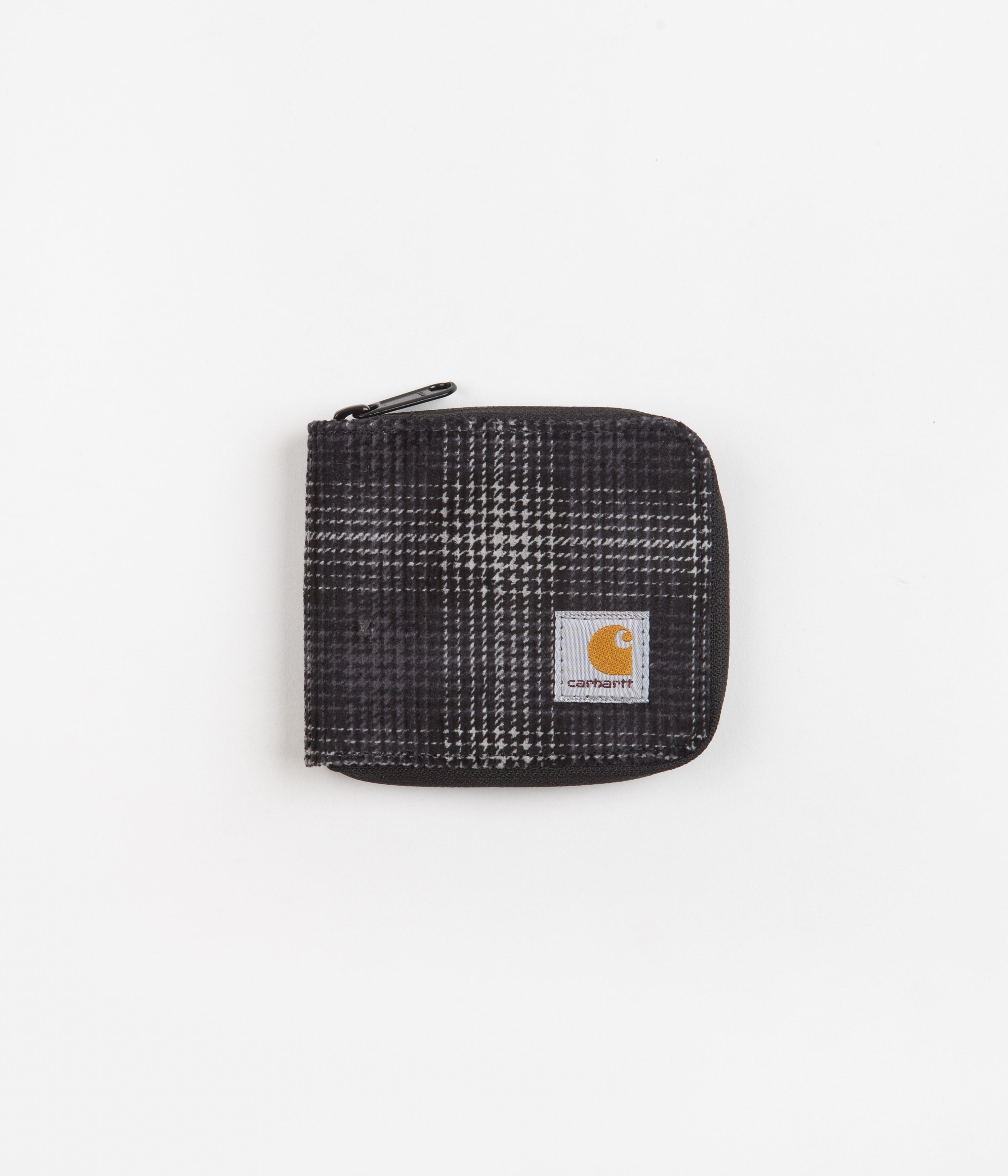 Carhartt Flint Zip Wallet - Wiley Check / Vulcan - Durable RFID Blocking Bifold Wallet for Men - Perfect for Everyday Use, Travel & Outdoor Activities
