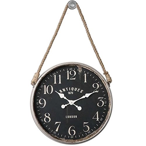 BOWERY HILL Contemporary Metal Wall Clock - Aged Ivory Finish - Modern Home & Office Decor for Living Room, Bedroom, Kitchen