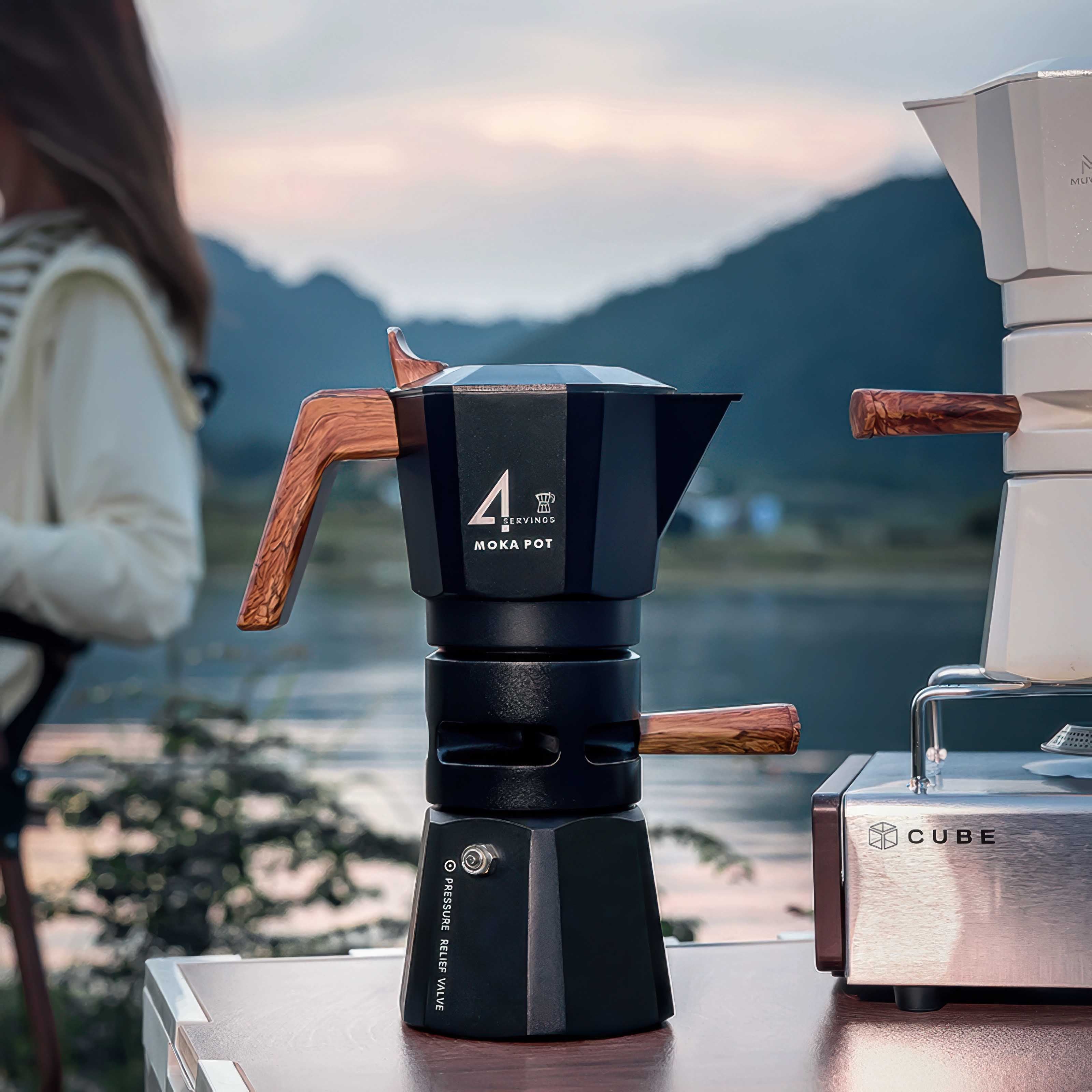 Premium Stainless Steel Moka Pot - 6 Cup Italian Espresso Maker for Stovetop - Strong Coffee Like Espresso - Perfect for Home, Office & Camping Use