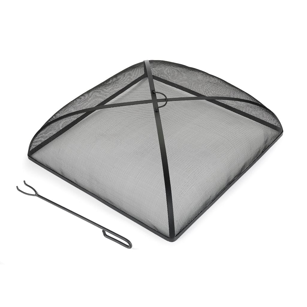 Good Directions 30 Inch Square Spark Screen with Lifter - Fire Pit Mesh Guard for Outdoor Camping, Backyard & Patio Safety