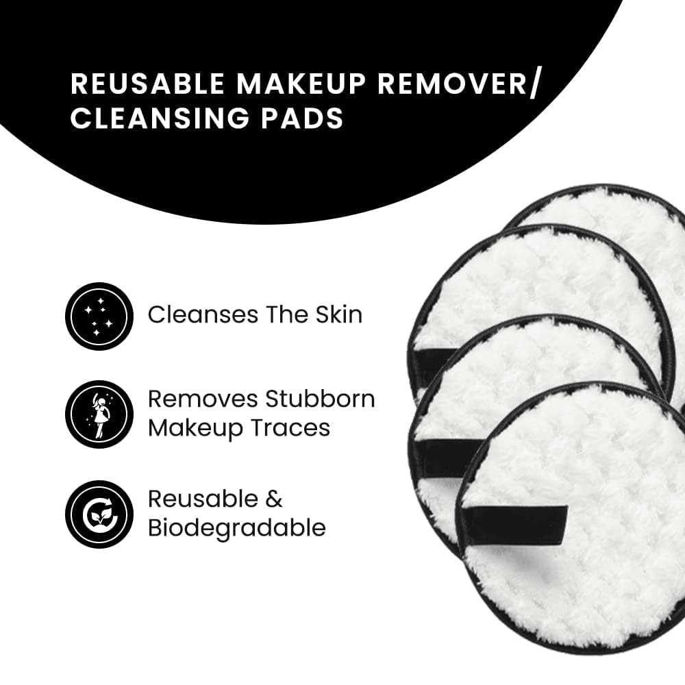 Microfiber Reusable Makeup Remover Sponge Pads - Gentle Deep Cleansing for Mascara & Eye Shadow - Eco-Friendly Facial Cleansing Wipes (Pack of 1) - Perfect for Travel, Daily Makeup Removal & Skincare Routine