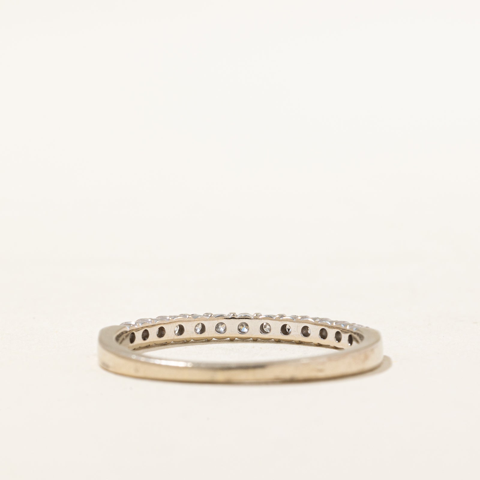 Semi Eternity Diamond Wedding Band Ring - 0.26ctw Round Cut Diamonds in 14K White Gold - Size 6.25 - Perfect for Anniversary, Engagement & Bridal Jewelry Gifts