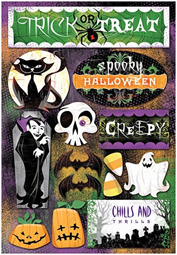 Karen Foster Let's Trick or Treat Scrapbooking Stickers - 12x12 Inch Halloween Cardstock Stickers for DIY Cards, Albums & Party Decorations - Perfect for Scrapbooking, Journaling & Halloween Crafts