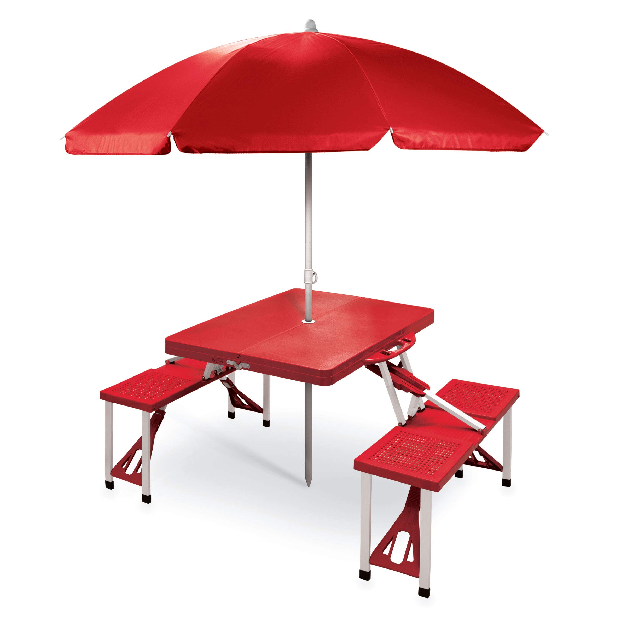 PICNIC TIME Portable Folding Picnic Table - Lightweight Camping Table with Umbrella Hole for Outdoor, Beach, Backyard & Tailgating Parties
