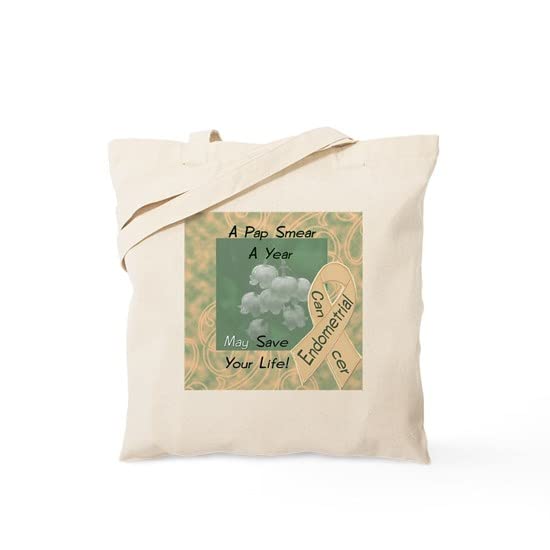 Endometrial Cancer Awareness Tote Bag - Natural Canvas Reusable Shopping Bag for Women | Support Cancer Survivors, Perfect for Groceries, Beach & Daily Use