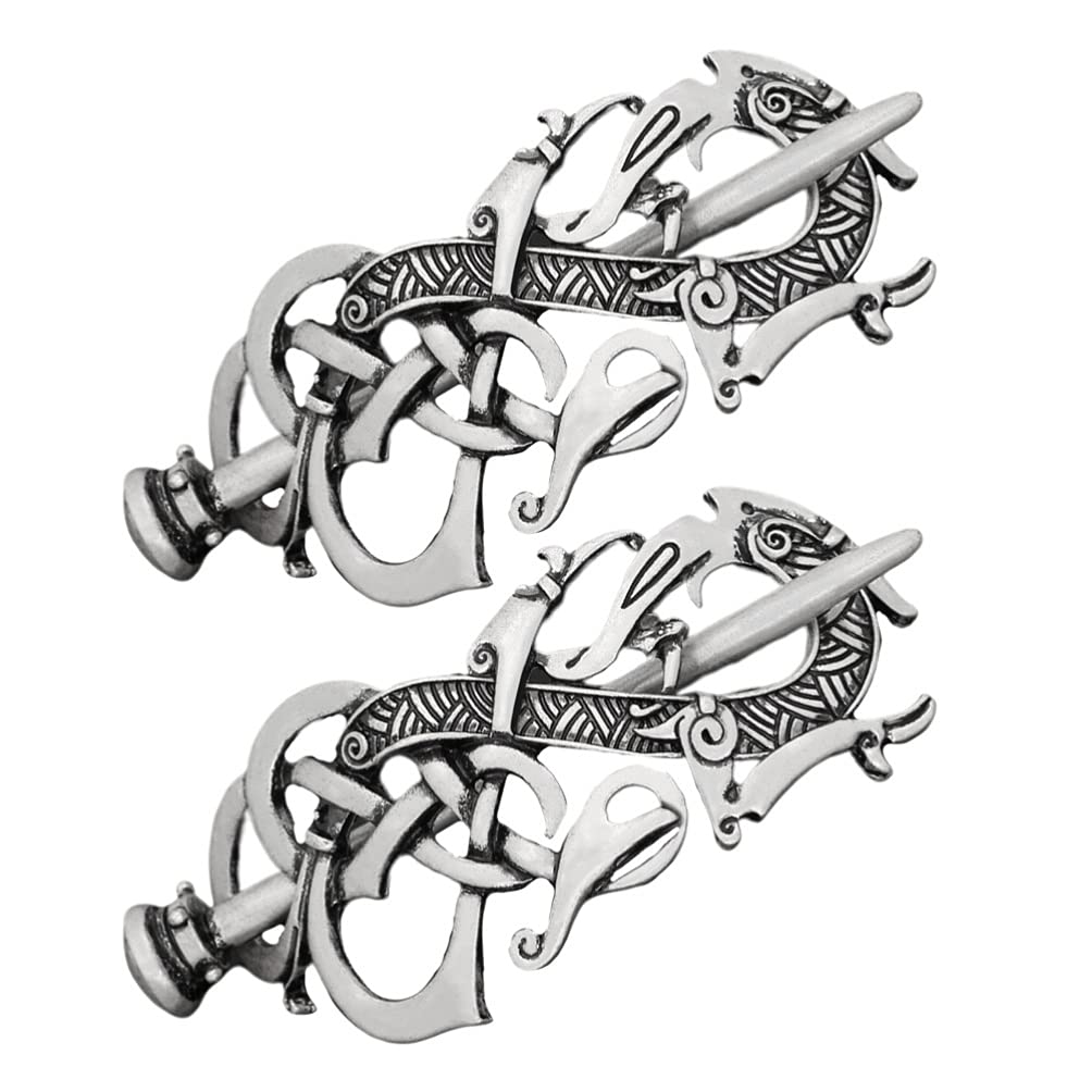 Beaupretty Celtic Hair Clips for Women - 2PCS Viking Style Hairpins with Intricate Knot Design, Vintage Metal Hair Barrettes & Hair Slides - Perfect for Weddings, Cosplay, and Everyday Elegance