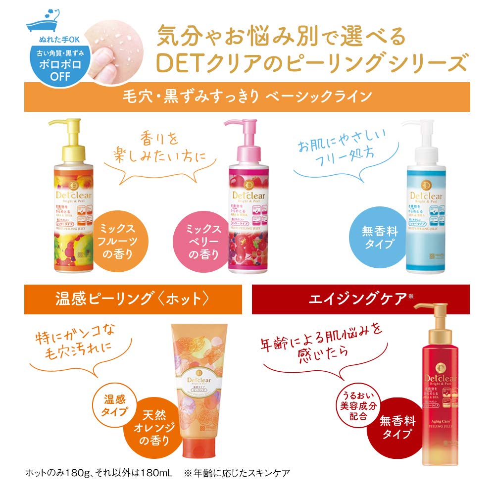 Meishoku Detclear Facial Peeling Gel - Exfoliating Face Scrub with Mixed Fruit Extracts (Japan Import) for Smooth & Glowing Skin - Perfect for Daily Skincare Routine & Blackhead Removal