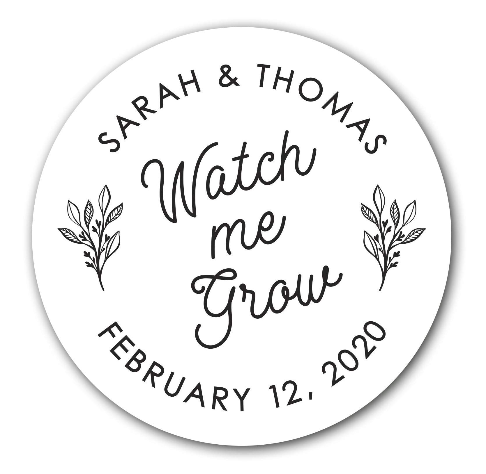 Watch Me Grow Stickers - Greenery & Succulent Wedding Favor Labels (22:10) - Perfect for Plant-Themed Parties, Bridal Showers & DIY Garden Gifts