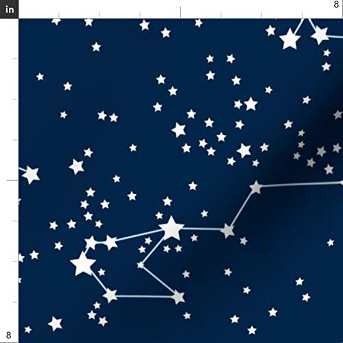 Cartography Constellation Star Galaxy Printed Minky Fabric - Fat Quarter for Sewing Baby Blankets, Quilt Backing & Plush Projects | DIY Nursery Decor, Space-Themed Bedding, Astronomy Gifts