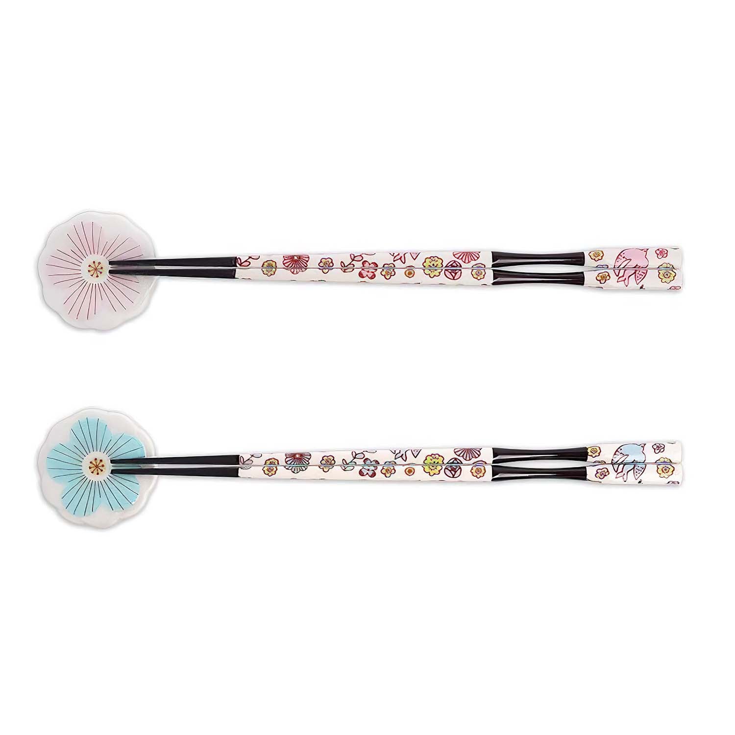 Premium Harekutani Porcelain Chopsticks Set with Chopstick Rests - Elegant Japanese Tableware for Sushi, Asian Cuisine & Home Dining (PK/LBL)