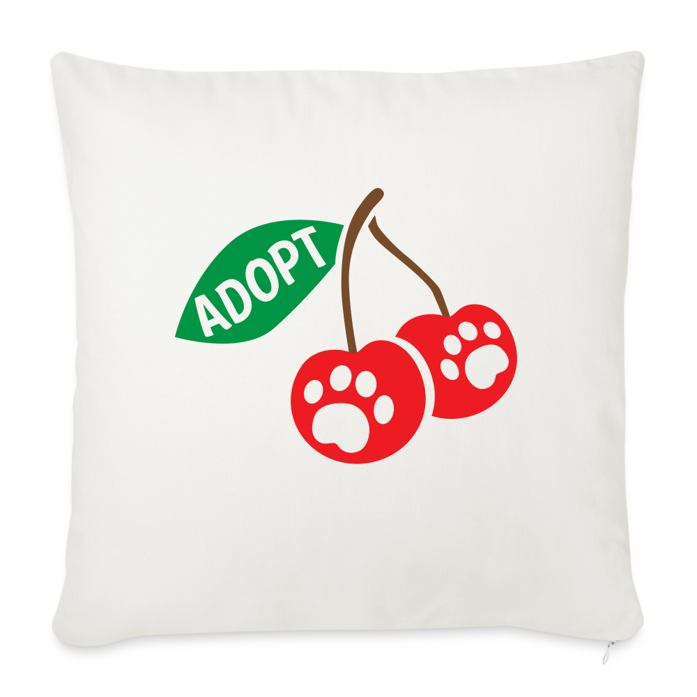 Door County Cherries Throw Pillow Cover 18x18 Inches - Farmhouse Decor for Couch, Bedroom & Living Room
