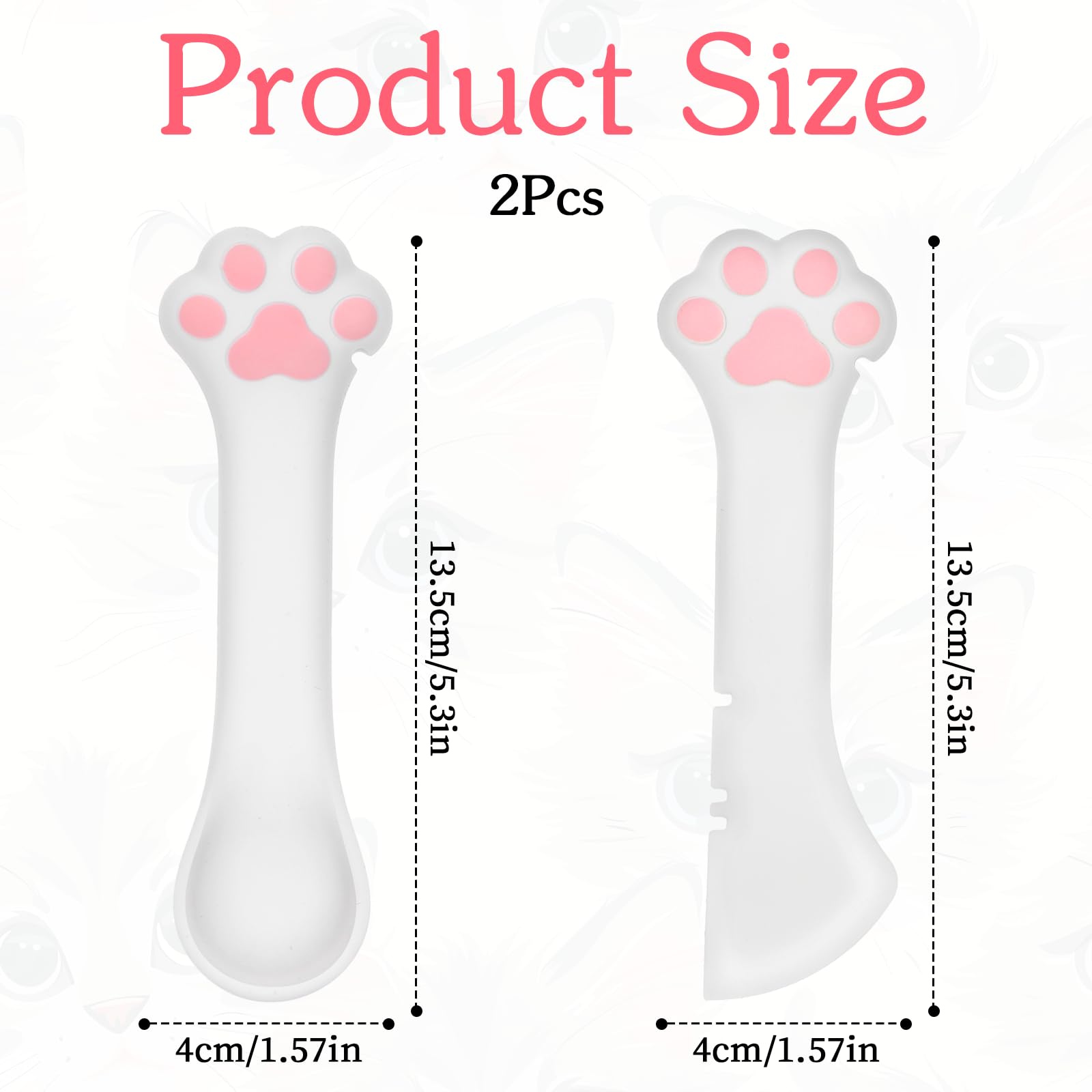 Paw-Shaped Silicone Cat Food Spoon & Can Opener Set - 2-Piece Cute Pet Food Spatula for Wet or Dry Dog & Cat Treats - Perfect for Easy Feeding & Portion Control
