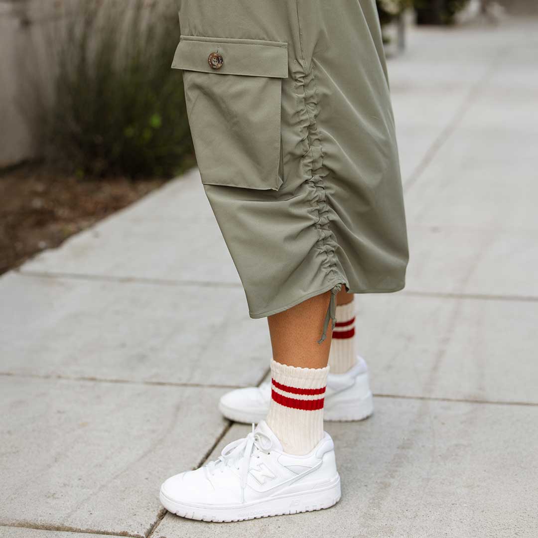 Maxi Cargo Skirt for Women - Olive Green Utility Skirt with Pockets | Casual Streetwear, Hiking & Outdoor Activities