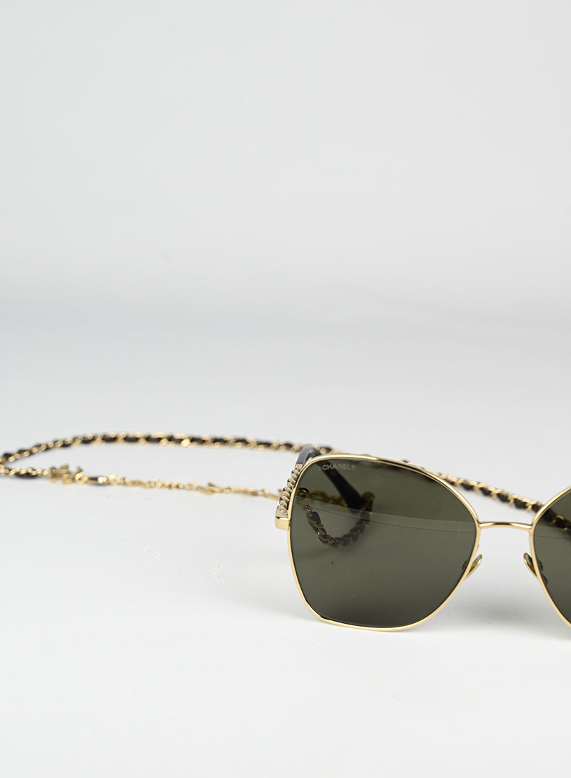 Chanel Square Chain Sunglasses - Luxury Designer Sunglasses for Women - Perfect for Beach, Travel & Fashion Accessories