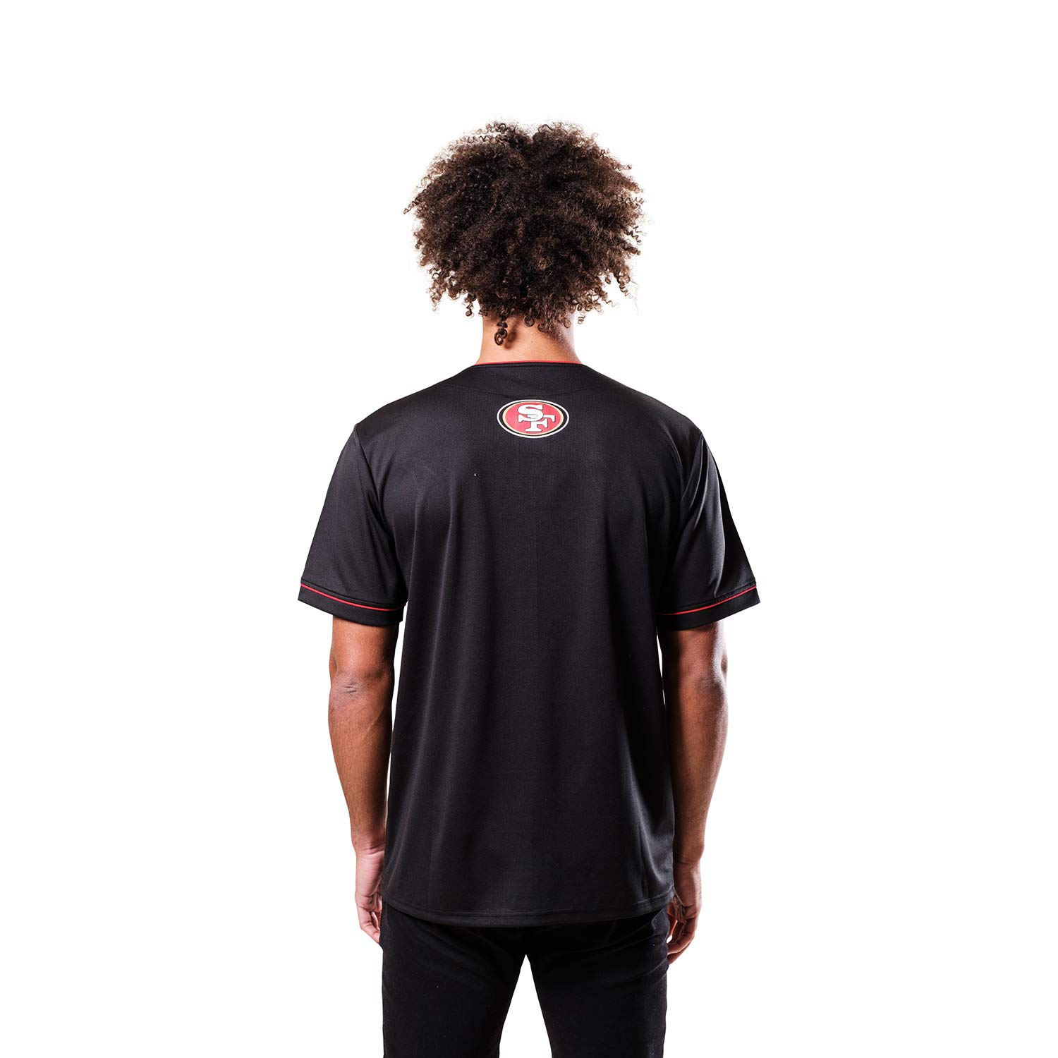 NFL Men's Game Day Button Down Baseball Mesh Jersey Shirt - Breathable & Comfortable for Football Fans - Perfect for Tailgating, Game Day & Sports Events