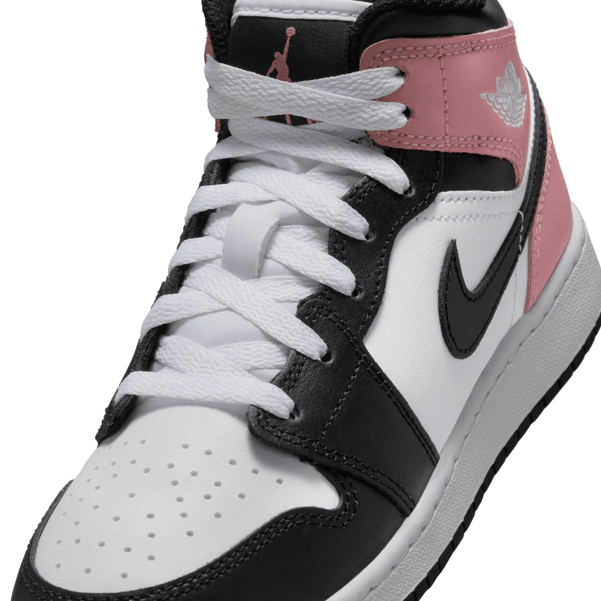AIR JORDAN 1 MID (GS) Sneakers - White/Black/Rust Colorway - Basketball Shoes for Kids & Youth - Perfect for School, Sports & Casual Wear