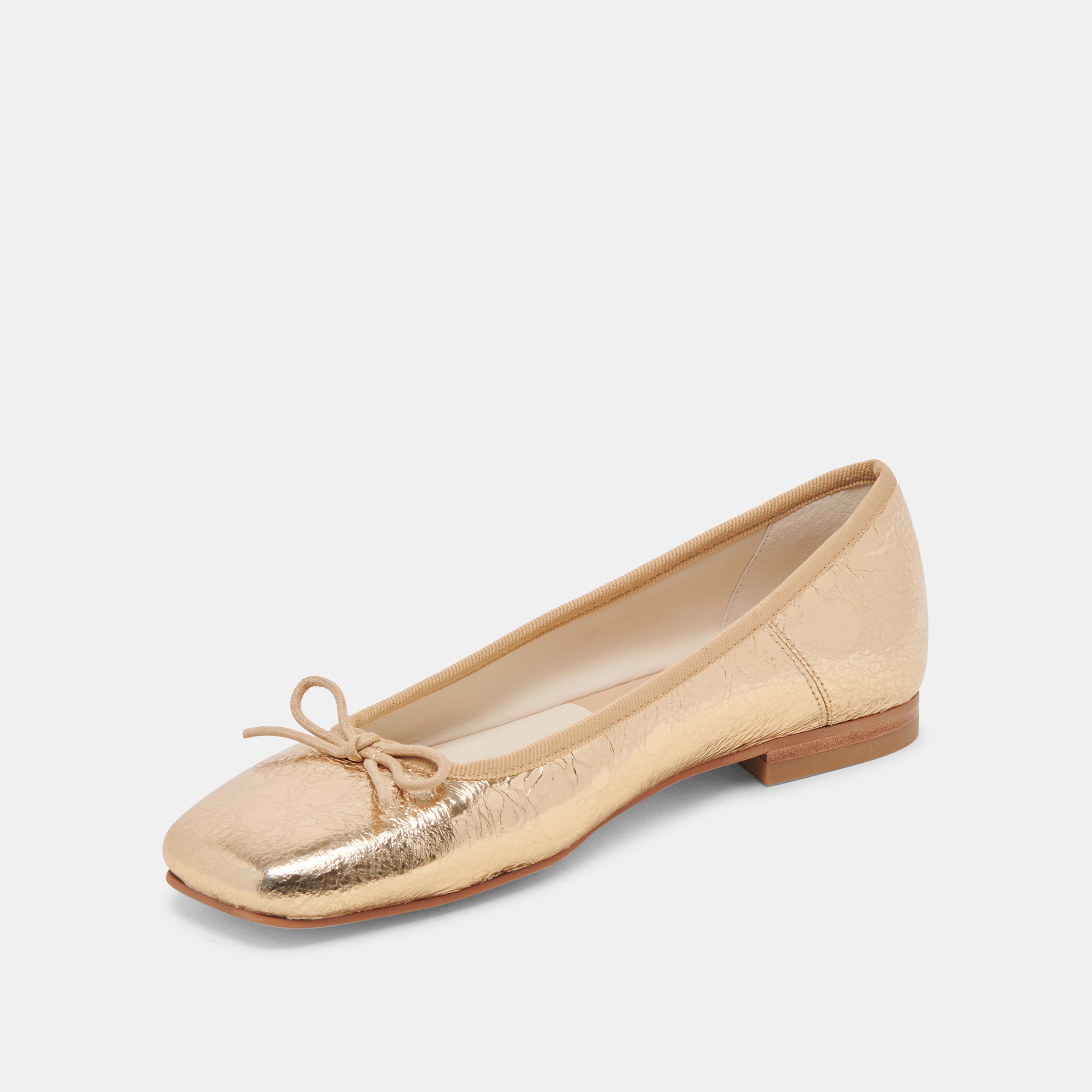 ANISA Ballet Flats - Gold Distressed Leather Women's Shoes for Comfort & Style | Perfect for Work, Casual Wear & Travel