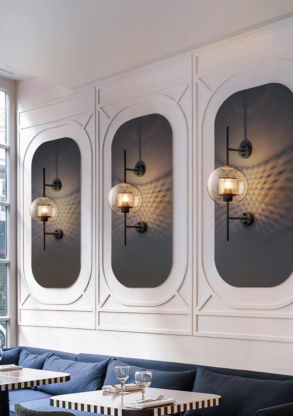 Chiswick Modern Glass Wall Light - Sleek LED Sconce for Living Room, Bedroom & Hallway - Energy Efficient Indoor Lighting Fixture