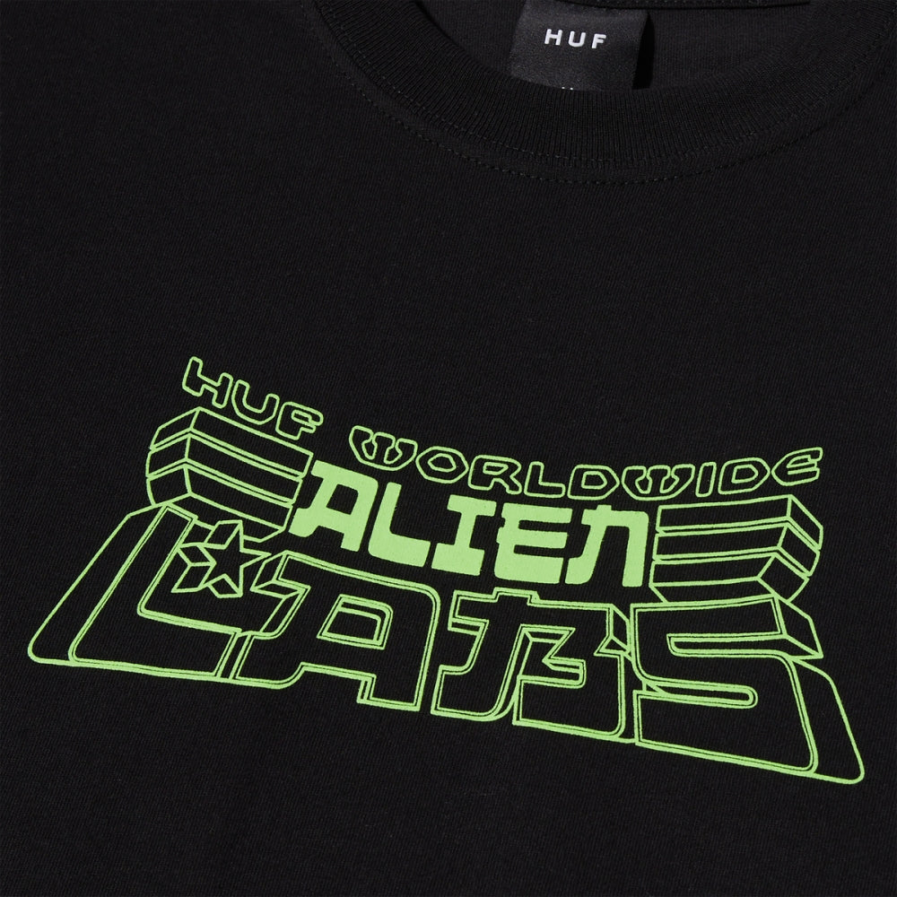 HUF x Alien Labs H Type 420 Short Sleeve T-Shirt - Black | Streetwear Cannabis Culture Tee for Casual Wear & Music Festivals