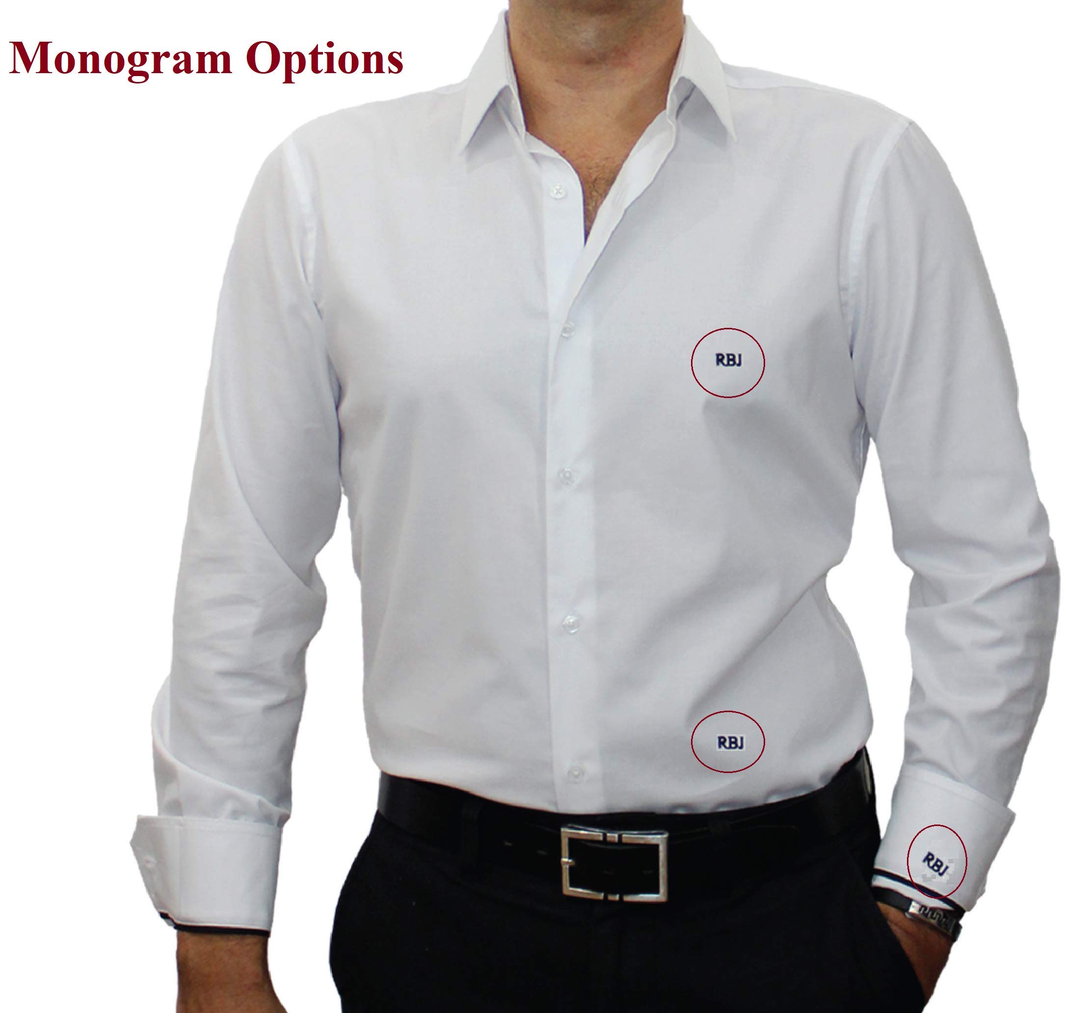 Custom Monogrammed Non-Iron Mini Oxford Dress Shirt in Pure White - Perfect for Business Casual, Weddings & Formal Events (#cc54)