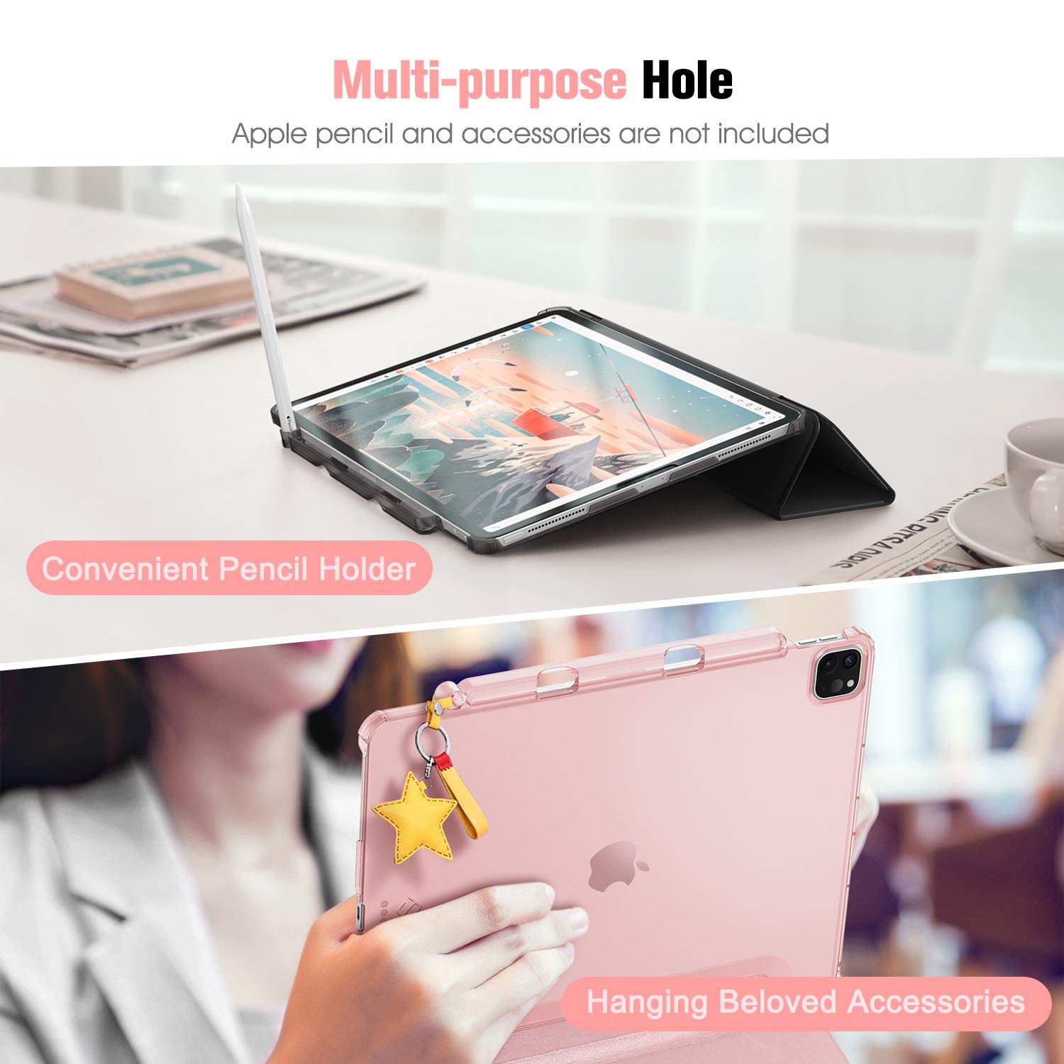 CaseBot SlimShell Ultra Thin Lightweight Translucent Frosted Hard Back Case Cover for iPad Pro 12.9