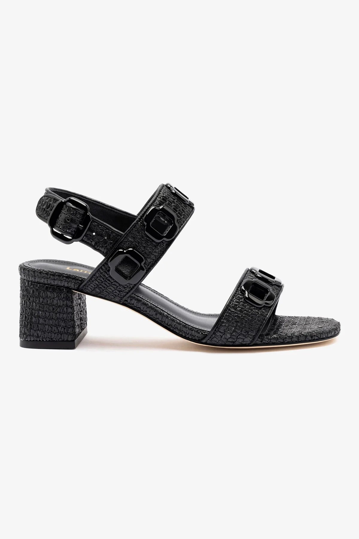 Milan Black Wave Raffia Sandals - Comfortable & Stylish Women's Summer Shoes for Beach, Vacation, and Casual Outings