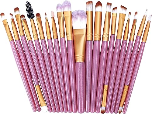 20-Piece Chachanal Colorful Handle Makeup Brush Set for Eyeshadow & Powder Application - Perfect for Professional Makeup Artists & Beauty Enthusiasts