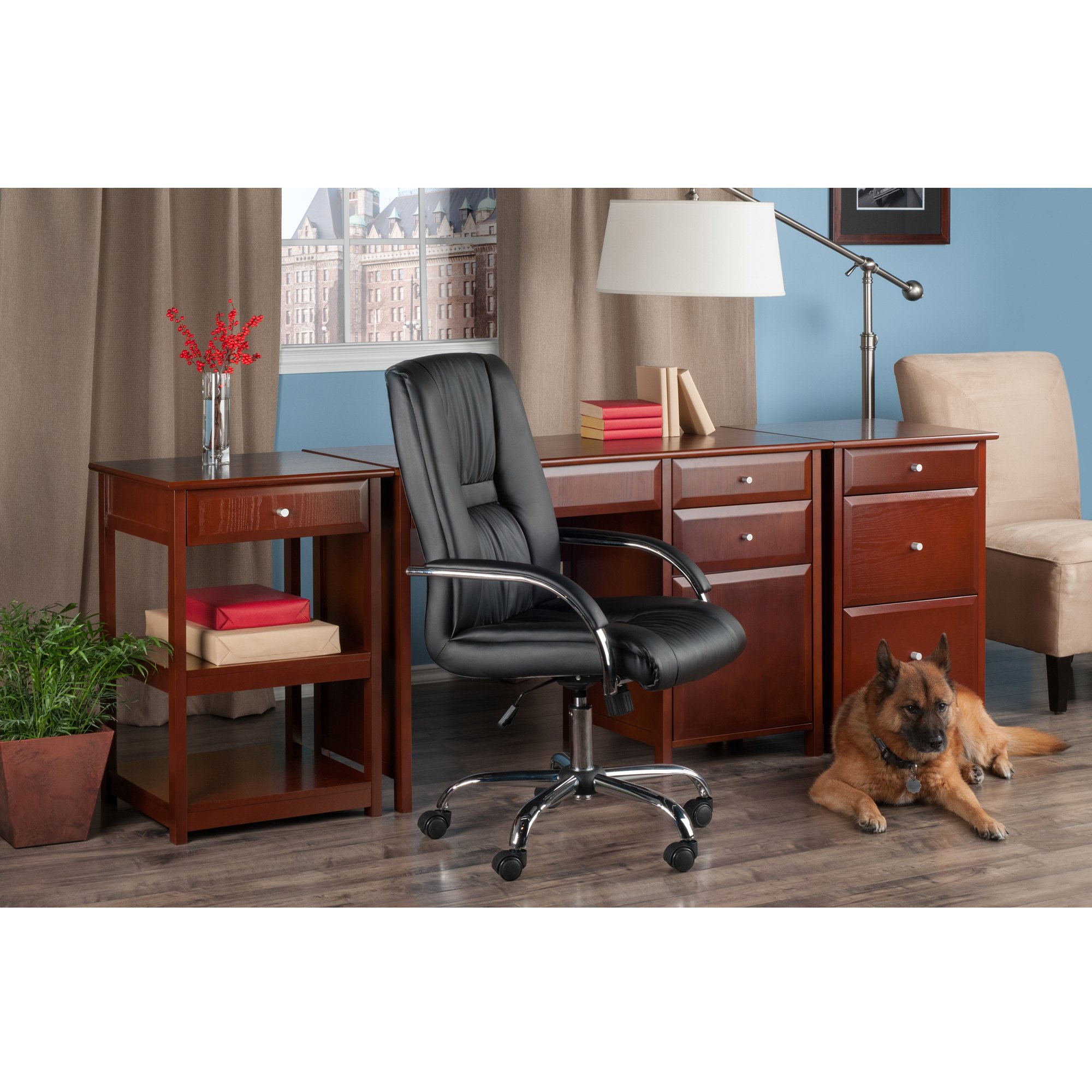 Winsome Delta Home Office Desk in Walnut Finish - Perfect for Remote Work & Small Spaces