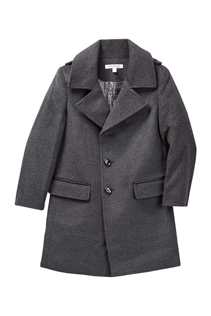 Isaac Mizrahi Boys' Single-Breasted Wool Overcoat with Epaulets - Classic Winter Coat for School, Parties & Formal Events (Multiple Colors)