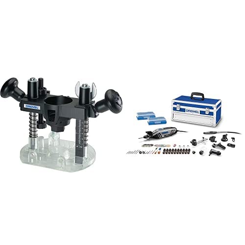 Dremel 4300-9/64 Rotary Tool Kit with Flex Shaft - 9 Attachments & 64 Accessories - Engraver, Router, Sander, Polisher & 335-01 Plunge Router Attachment - Ideal for Woodworking, Metal Engraving, DIY Crafts & Home Improvement Projects