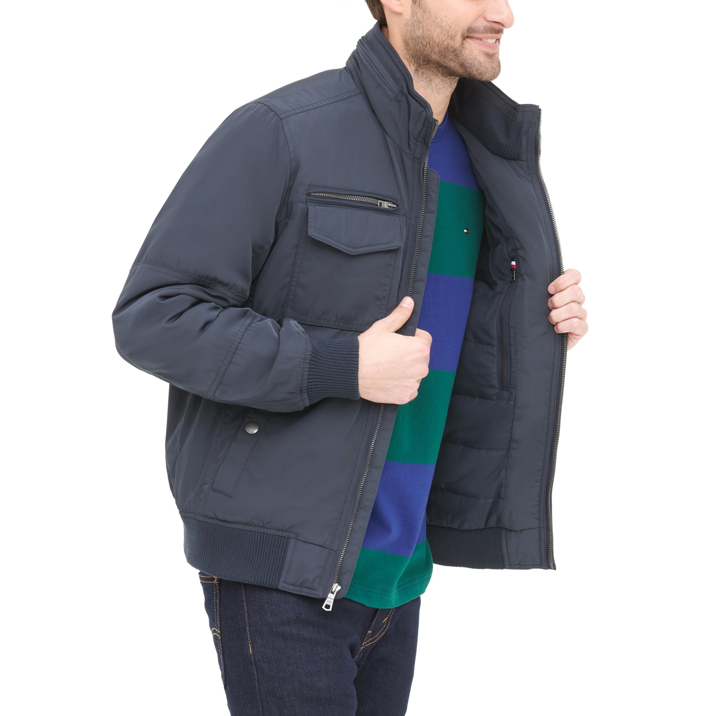 Tommy Hilfiger Men's Lightweight Microtwill Golf Jacket for Men - Breathable & Comfortable (Standard & Big & Tall Sizes) - Perfect for Golfing, Outdoor Sports & Casual Wear