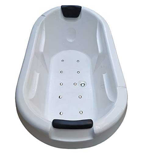 White 6ft Acrylic Drop-in Bathtub with Bubble Jets - Relaxing Spa Experience
