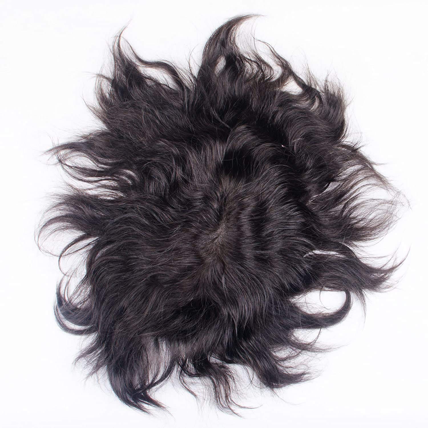 Premium 10x7 Octagon Lace Front Hair Patch for Men - Natural Black Human Hair Toupee & Wig - Perfect for Thinning Hair, Bald Spots & Daily Styling