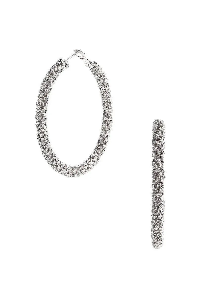 VICOTORIA Sparkling Rhinestone Hoop Earrings for Women - Trendy Fashion Jewelry for Parties, Weddings & Everyday Wear