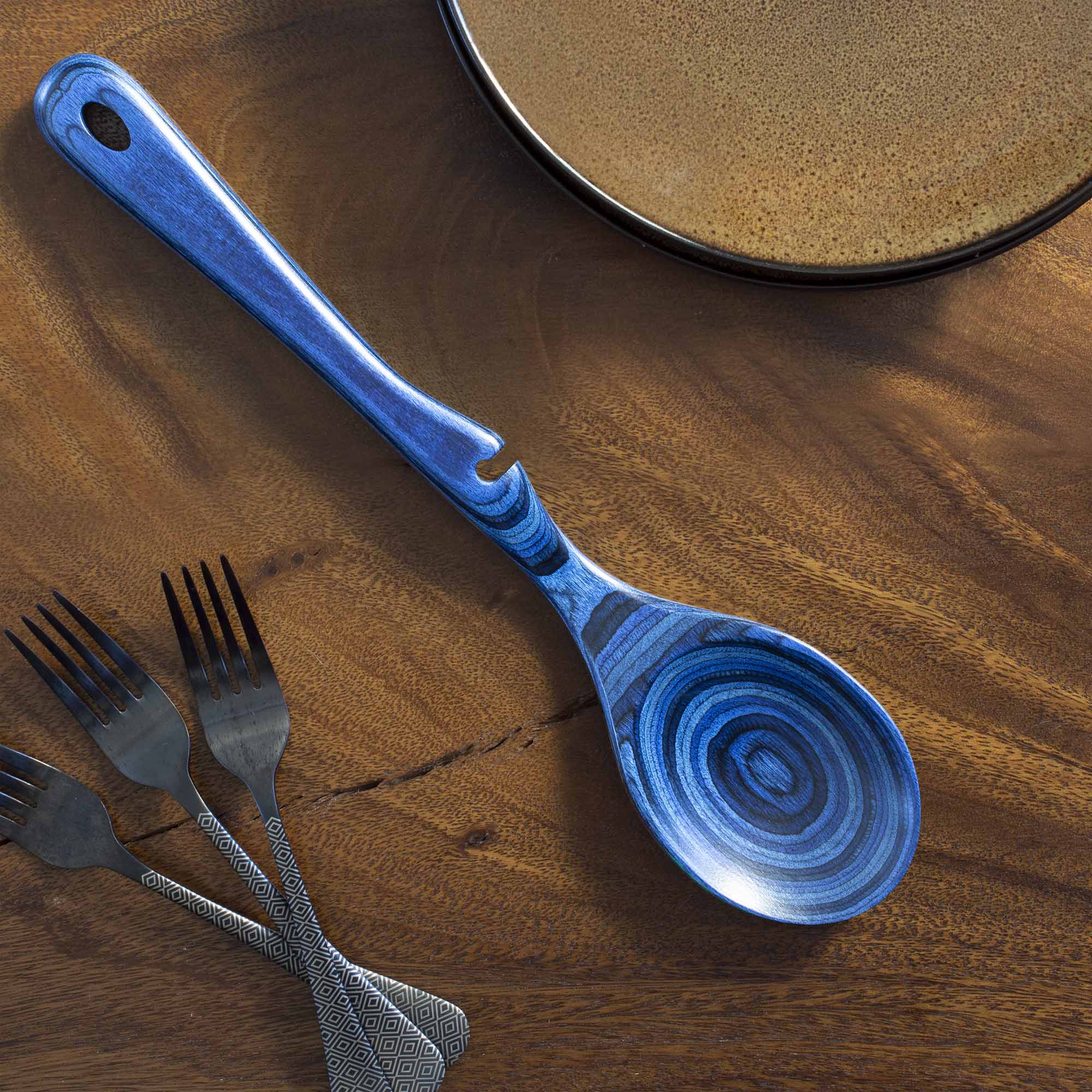 Baltique® Malta Collection Notched Cooking Spoon - Premium Wooden Kitchen Utensil for Mixing, Serving & Cooking - Perfect for Pasta, Soups & Sauces