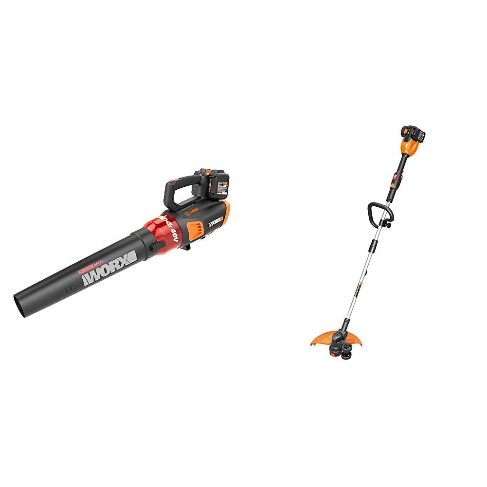 WORX WG584 40V Power Share Turbine Cordless Leaf Blower with Brushless Motor & WG184 40V Power Share 13