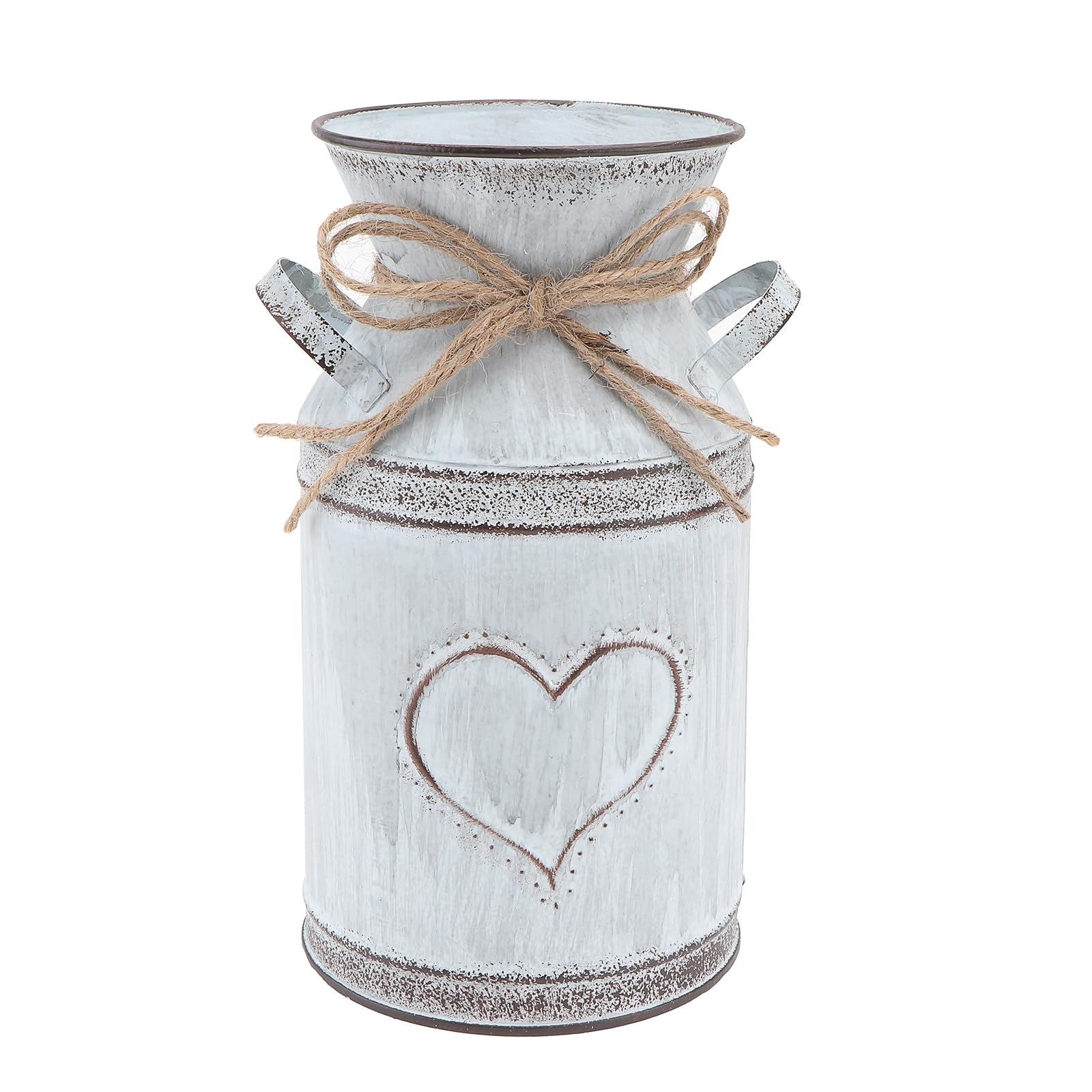 Vintage Heart-Shaped Metal Watering Can & Farmhouse Vase - Rustic Floral Planter for Indoor/Outdoor Decor | Perfect for Garden, Wedding Centerpieces & Home Décor