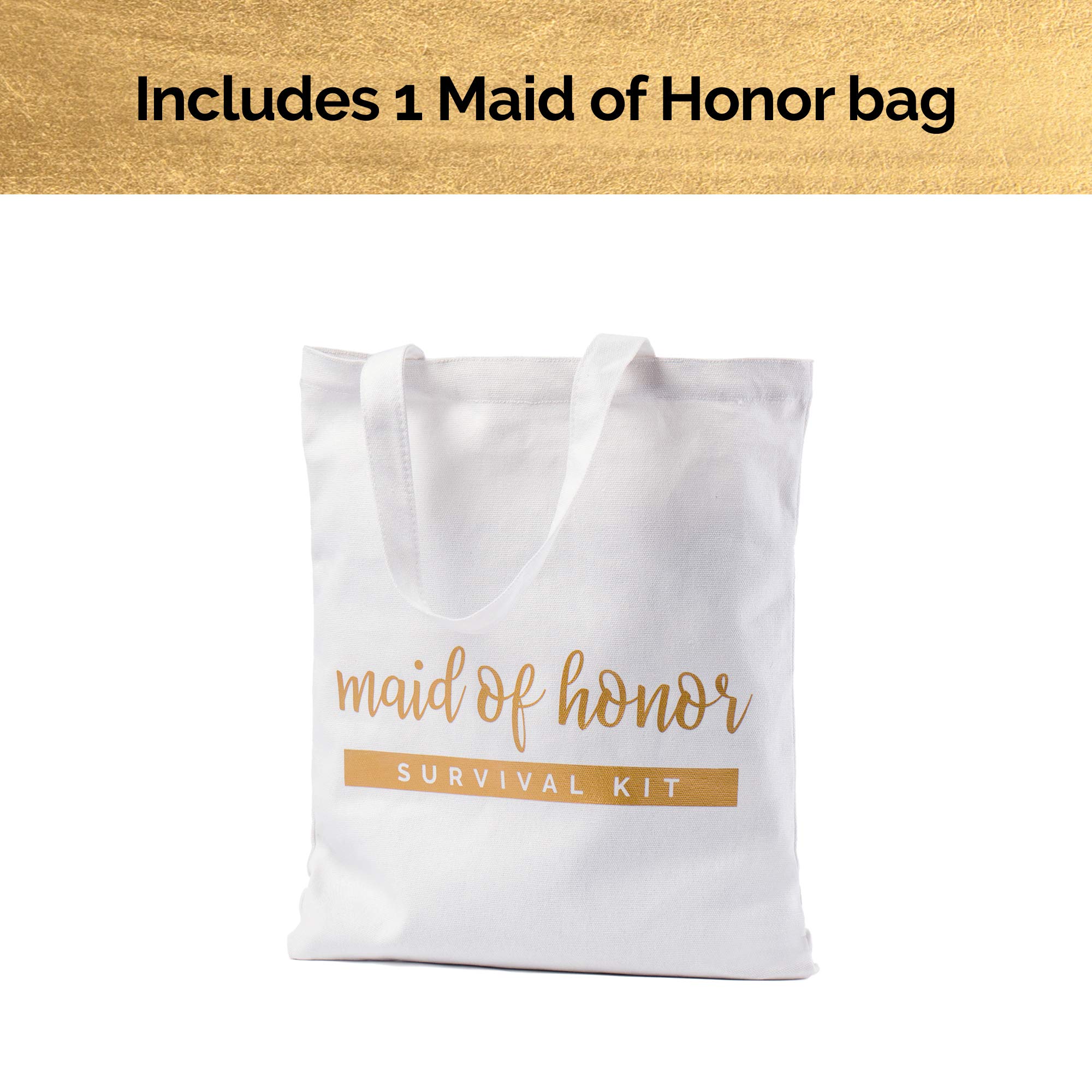 Pop Fizz Designs Bridesmaid Tote Bags - Pack of 6 Wedding Party Gifts for Bridesmaids, Maid of Honor & Bride - Perfect for Bachelorette Parties, Bridal Showers & Wedding Day Essentials
