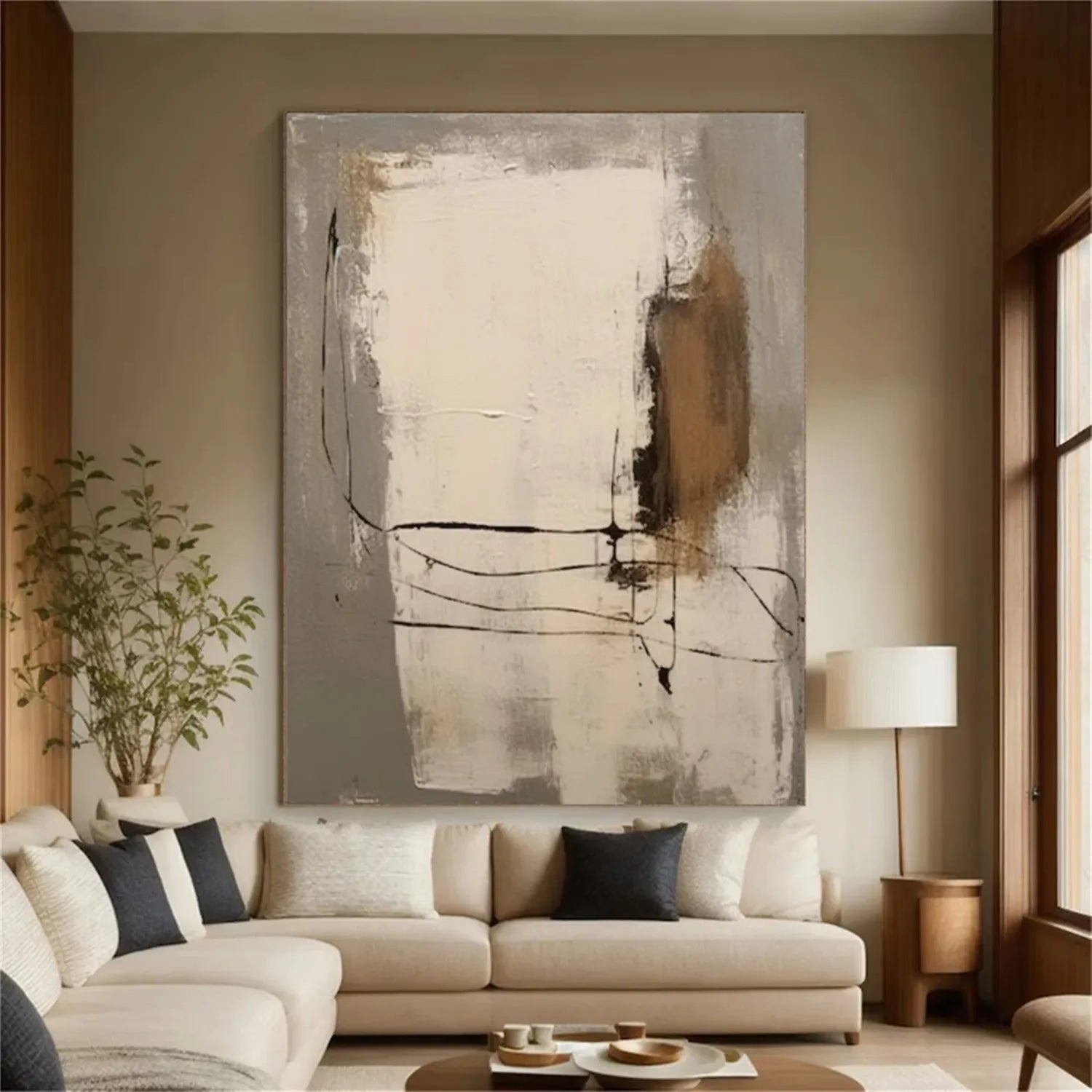 Abstract Painting #AB 180 - Modern Wall Art for Living Room, Bedroom & Office Decor | Large Canvas Artwork for Home & Commercial Spaces