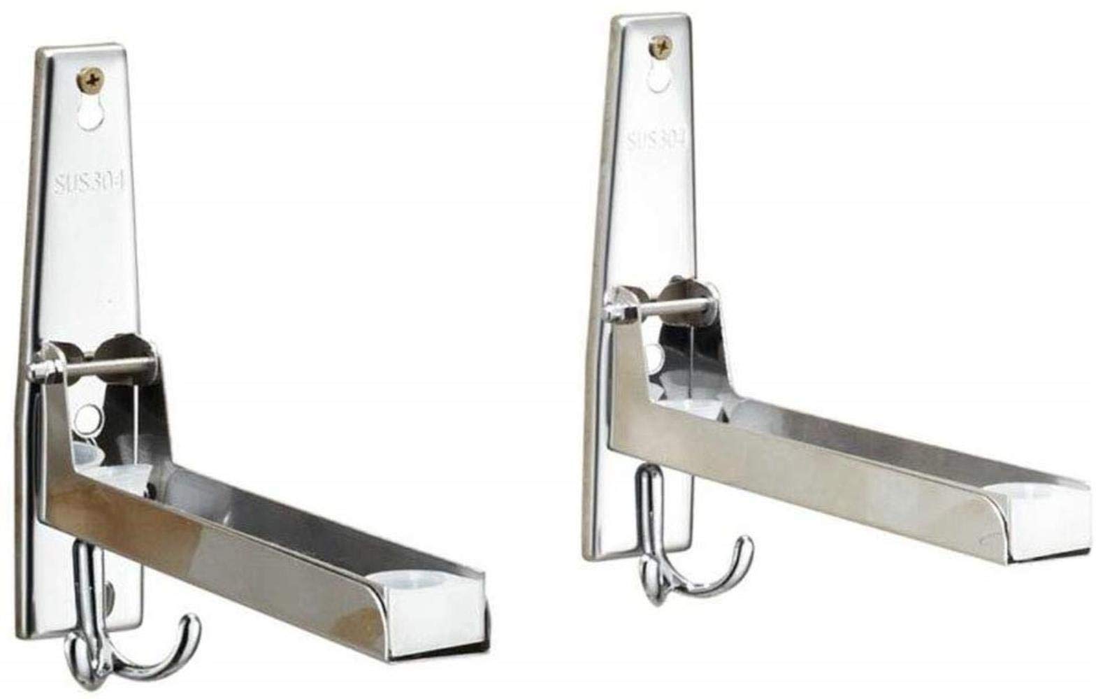 Stainless Steel Microwave Oven Bracket - Adjustable Wall Mounted Kitchen Shelf for Microwave Storage | Under Cabinet Space Saver | Perfect for Small Kitchens & Apartments