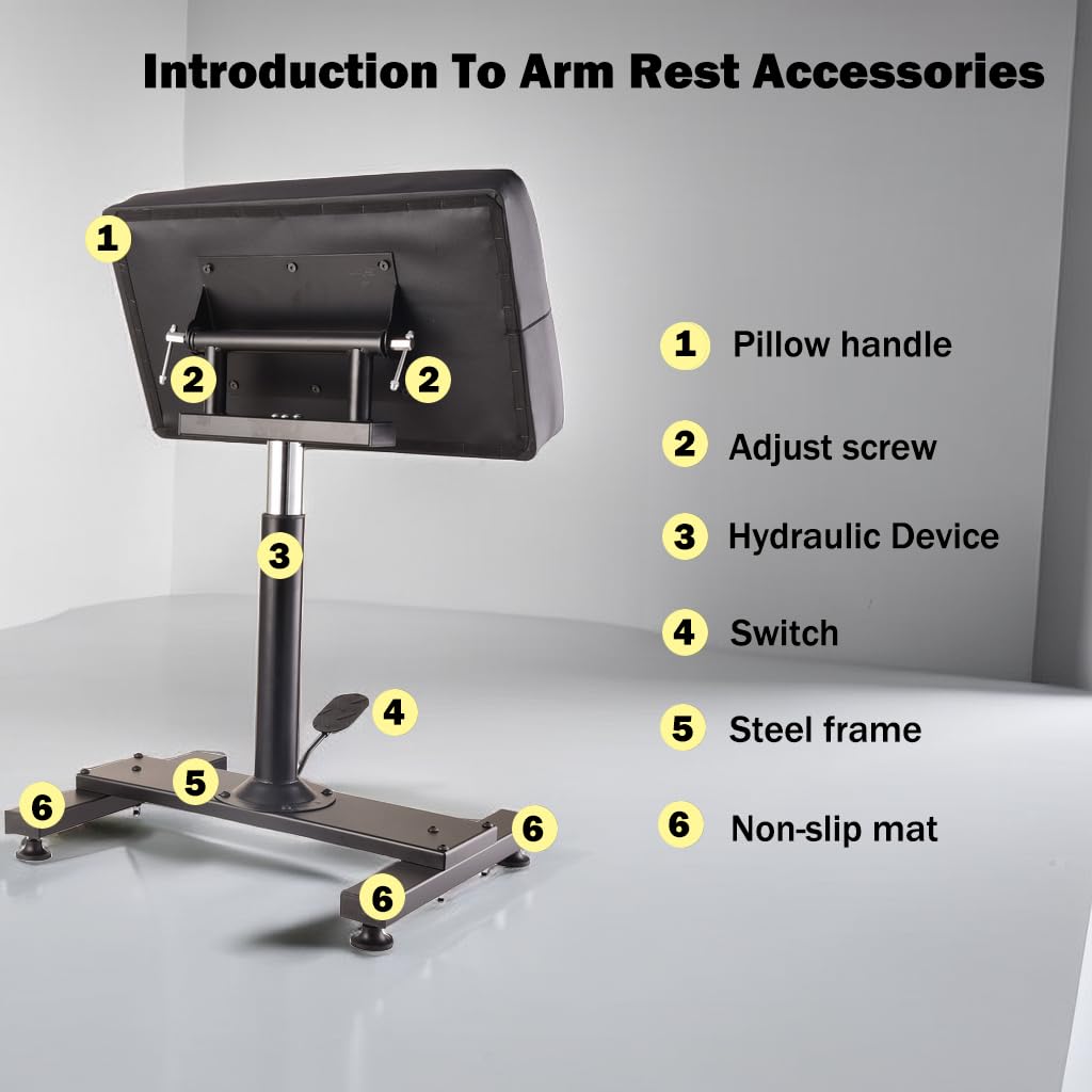 Adjustable Hydraulic Tattoo Armrest Stand with Legrest - Professional Oversized Tattoo Equipment for Artists | Perfect for Tattoo Studios and Home Use