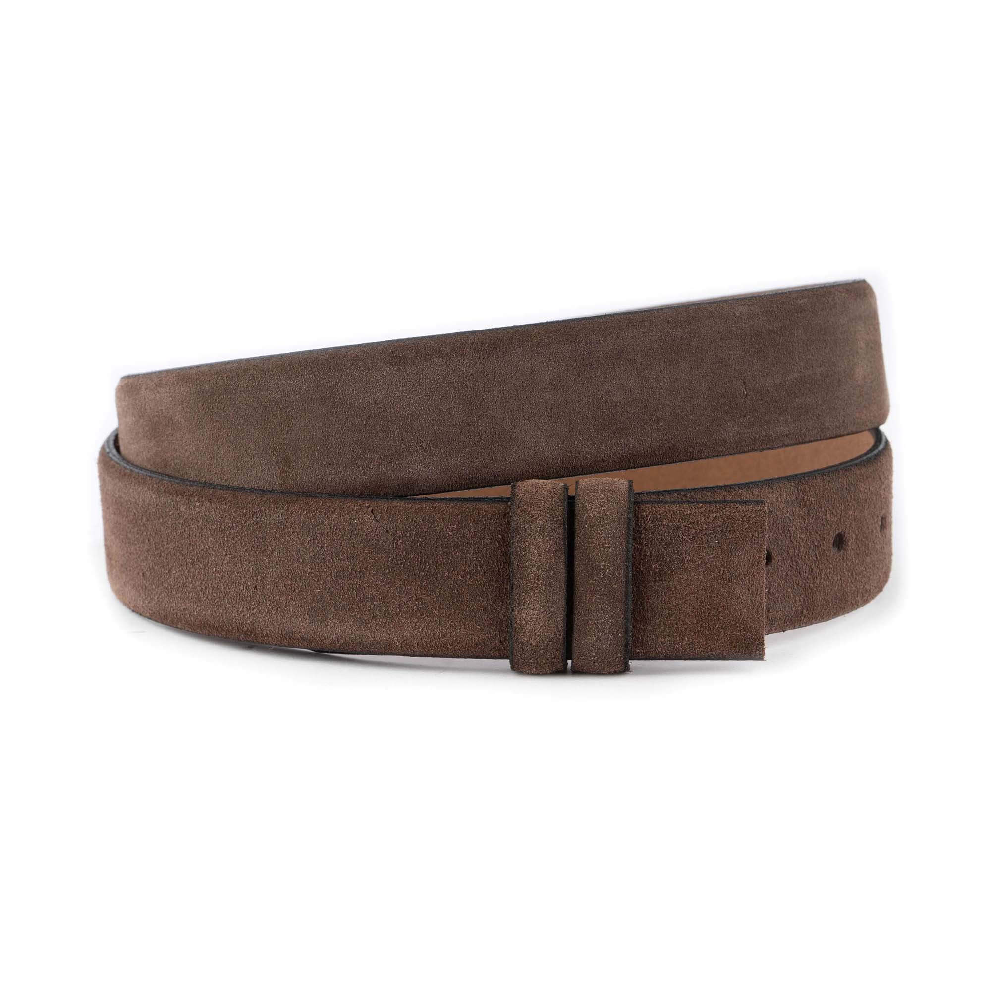 Genuine Brown Suede Leather Belt with Dunhill Buckle - Adjustable Waist Strap for Men | Perfect for Business Attire, Casual Wear & Formal Occasions