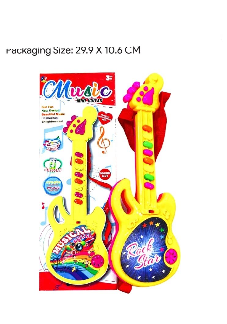 Battery Operated Mini Guitar for Kids - Colorful Musical Toy with Delightful Sounds & Light Effects | Perfect Birthday Gift, Early Learning Instrument, and Pretend Play for Toddlers