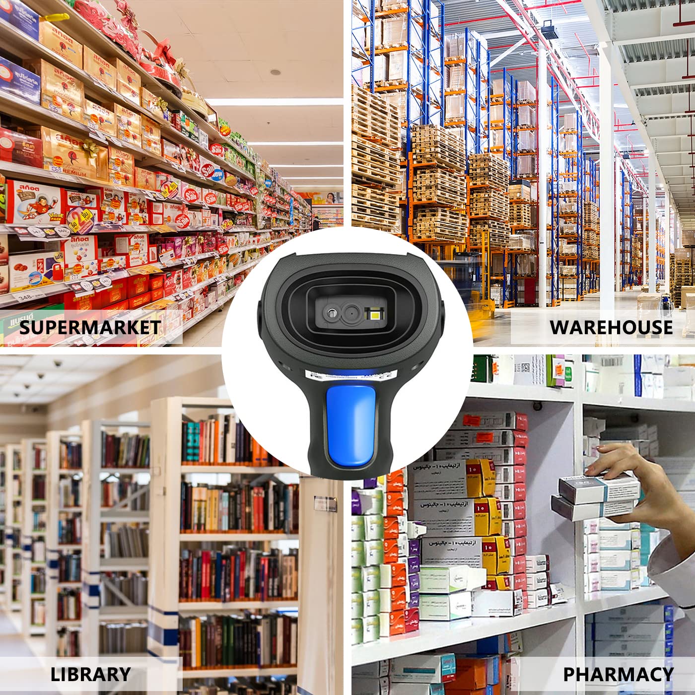 Wireless 2D Bluetooth Barcode Scanner - CW300 Handheld QR Code & 1D Barcode Reader for Retail Stores, Supermarkets & Warehouses | Ideal for Inventory Management, POS Systems & Mobile Scanning