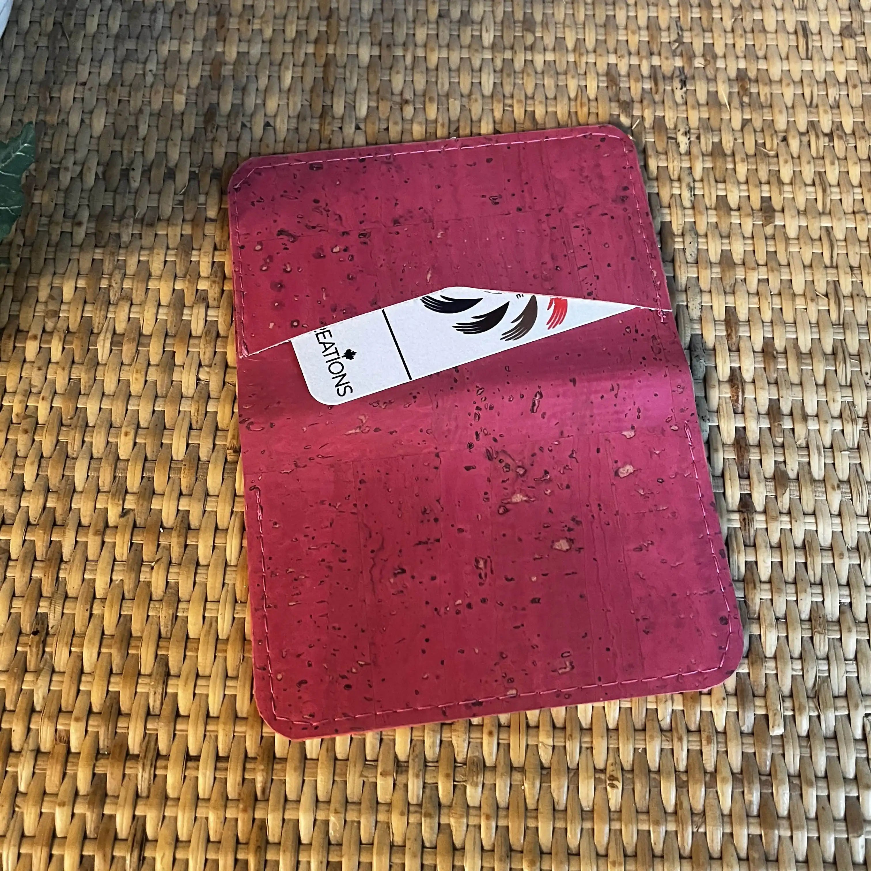 Eco-Friendly Pink Cork Slim Cardholder - RFID Blocking Minimalist Wallet for Women & Men | Perfect for Travel, Everyday Use & Gift Giving