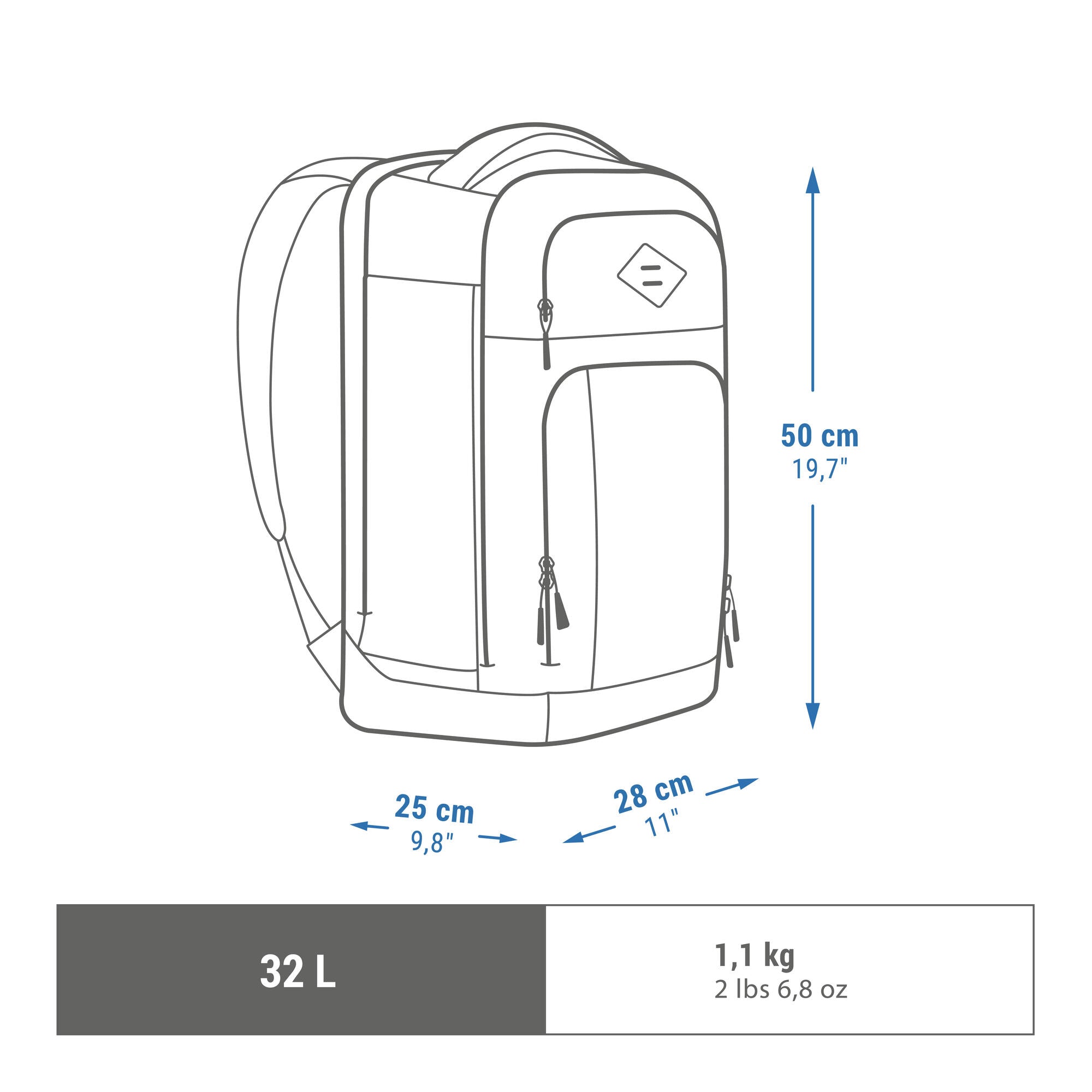 Quechua NH Escape 500 32L Lightweight Hiking Backpack for Men & Women - Perfect for Outdoor Adventures, Camping, and Travel