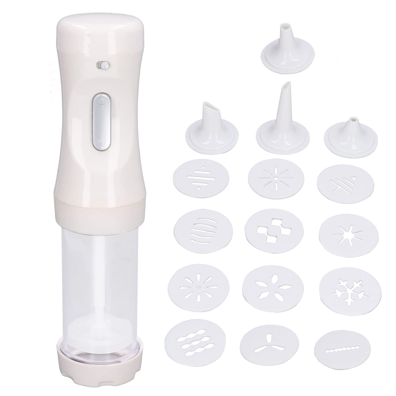 Electric Cookie Press Gun - 9 Discs & Icing Tip for DIY Cookies & Cakes | Lightweight Baking Decorating Tool | Perfect for Holiday Baking, Birthday Parties & Home Baking (Battery Not Included)