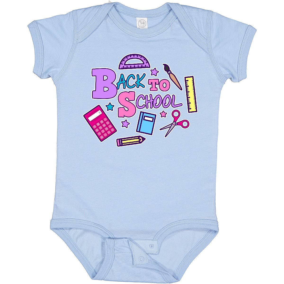Inktastic Cute Back to School Baby Bodysuit - Soft Cotton School Supplies Design for Infants & Toddlers - Perfect for First Day of School & Photo Shoots